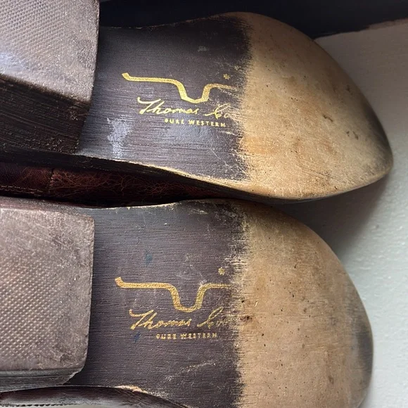 Thomas Cook Women’s Brown Leather Western Booties - Picture 9 of 12